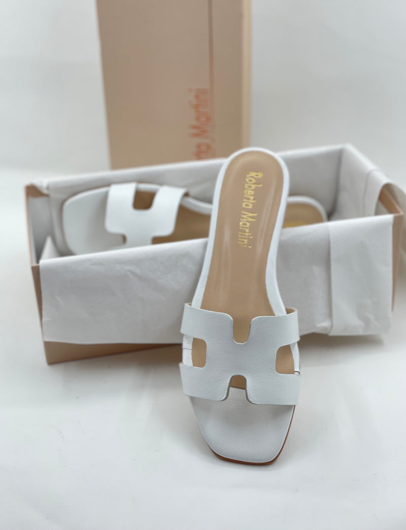White Paris flat sandal