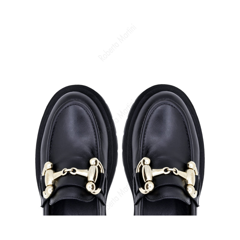 Jessie Moccasin Leather Black