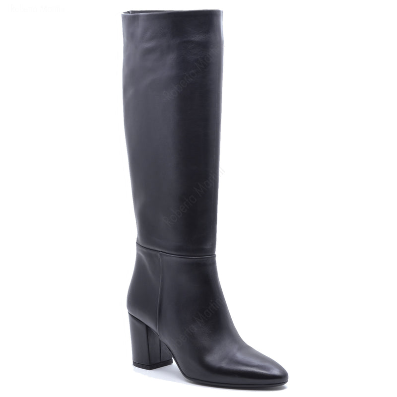 Lorena Black Leather Boot