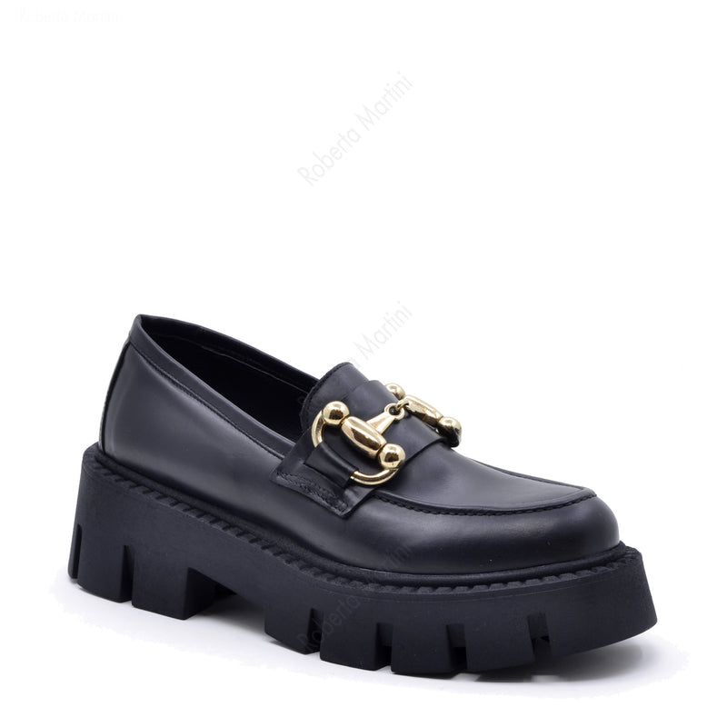 Grace Black Calf Moccasin