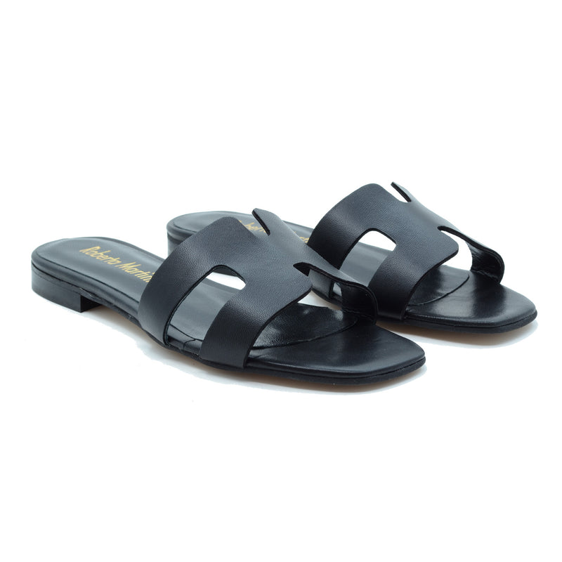 Paris Black flat sandal