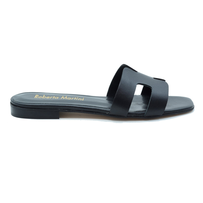 Paris Black flat sandal
