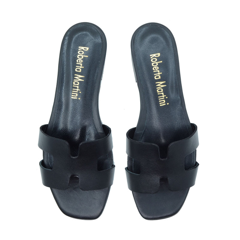 Paris Black flat sandal