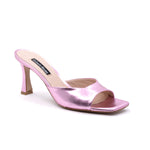 Mule Ibiza Nappa Pink Metal