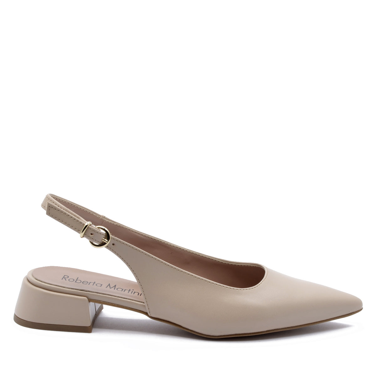 Alice Décolleté Ballerina with Beige Strap